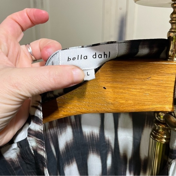 Bella Dahl Elegant Black and White Maxi Women's Dress Abstract Tie Dyes - Picture 8 of 12